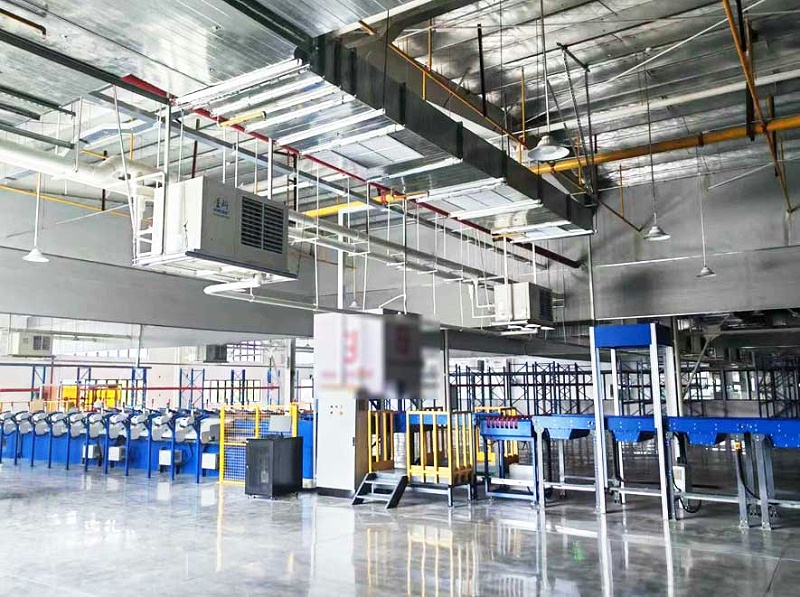 制衣廠制冷降溫，安裝星科蒸發冷省電空調-臥式軸流機組